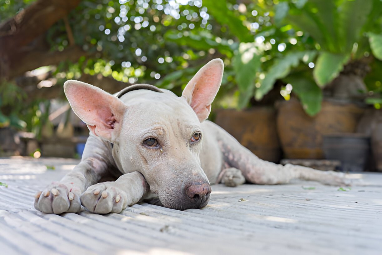 Thai Ridgeback breed origin in ancient Thai village setting